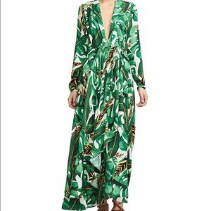 FARM Rio Maxi Amazonia Long Sleeve Wrap Dress